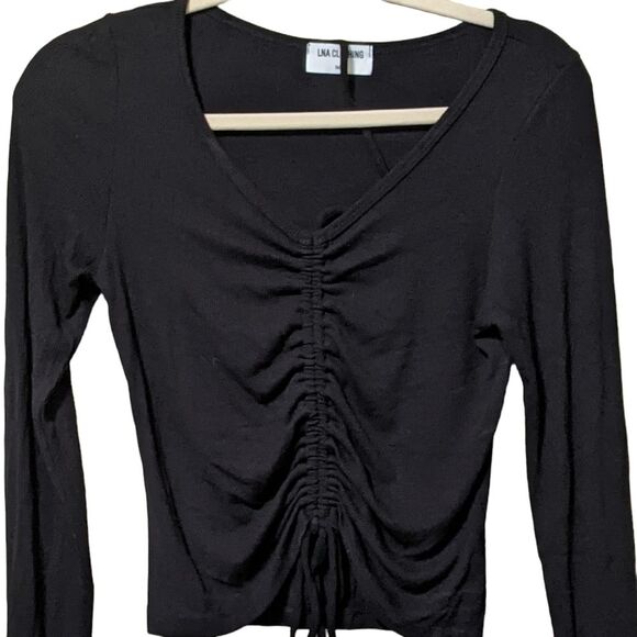 LNA clothing Ruched Rib knit Top small - Picture 1 of 8